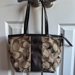 Authentic Coach Tote/Purse  - Khaki/Mahogany